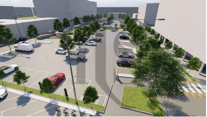 Ecco come apparirà piazza Schiaparelli dopo i lavori, mantenendo parcheggi e verde